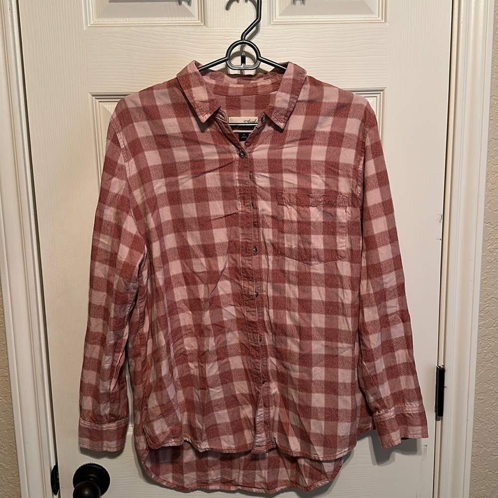 Plaid flannel from Target! Mauve color variation.